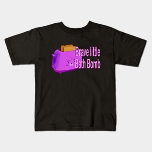 Retro inscription "Brave little bath bomb" Kids T-Shirt